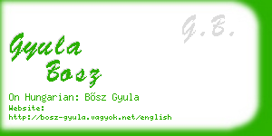 gyula bosz business card